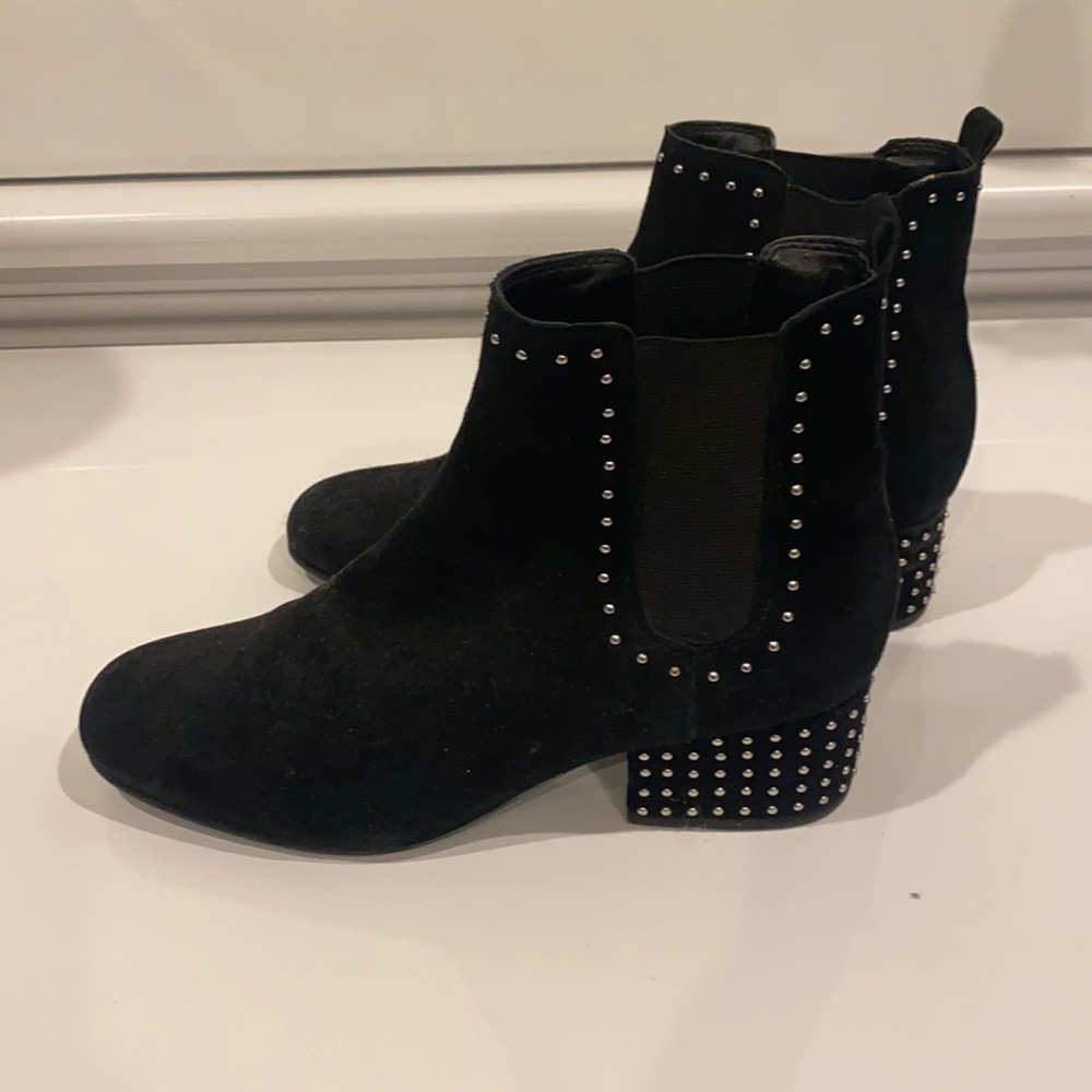 MARC FISHER LTD studded black suede boots